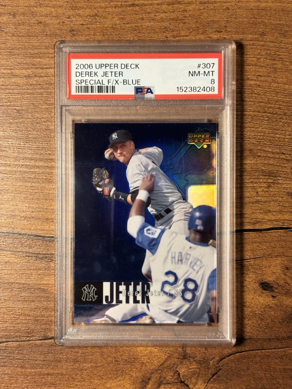 Derek Jeter PSA 8 Blue SSP Short Print 2006 Upper Deck Special F/X #307 Yankees view 3