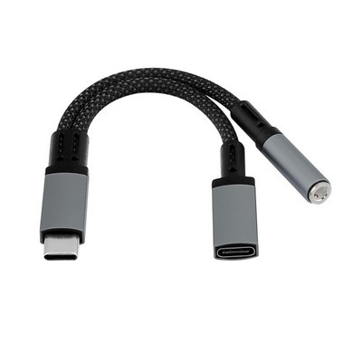 2-in-1 USB-C to 3.5mm Audio & 60W PD Fast Charging Adapter Cable
