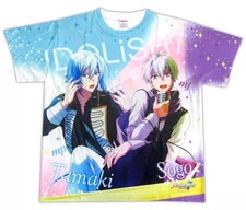 Idolish7 Tamaki Yotsuba & Sougo Osaka Unit Visual T-Shirt Blue L 100% Polyester