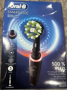 Oral-B Smart 1500 Brosse à dents rechargeable électrique, noir