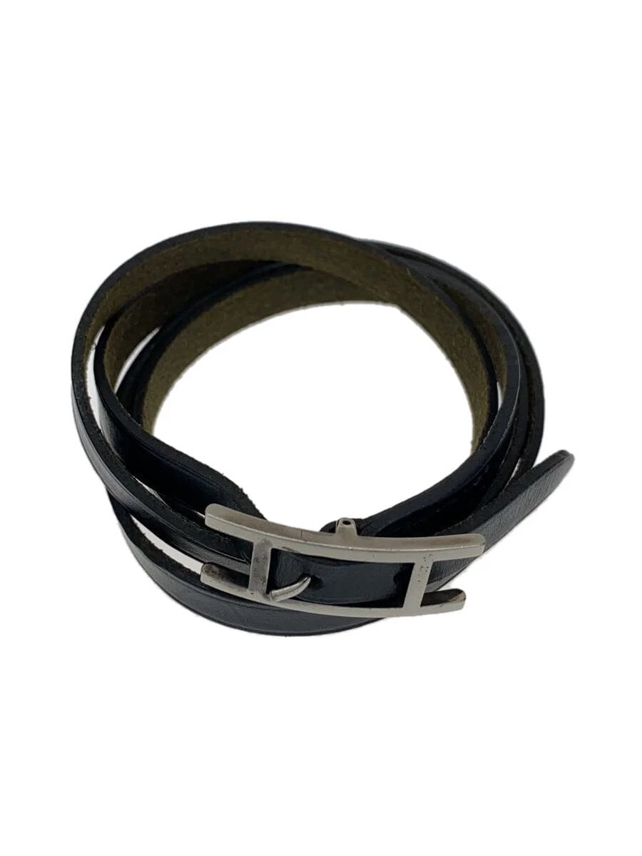 HERMÈS BRACCIALE HERMES B API DOPPIO TOUR PELLE NERO DONNA