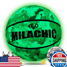 MILACHIC Glow in Dark Basketball Size 5 27.5" Luminous, No Batteries Needed