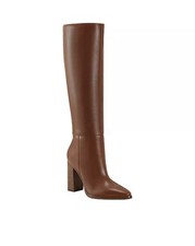 Marc Fisher LTD Lannie Block Heel Knee Boots Cognac Brown US 9M