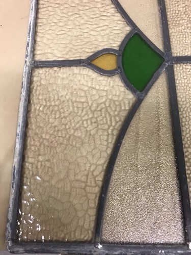 VTG PAIR LEADED STAINED GLASS PANES TRANSIT WINDOWS ART NOUVEAU 19 1/2 X 11 7/8” - Picture 14 of 19