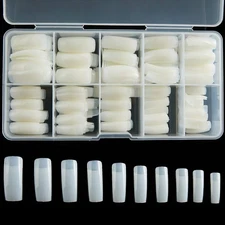 Half Cover Acrylic False Nail Tips, 500PCS Fake Nail Shape Artificial False Nail