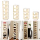 2-9 Tiers Vertical Shoe Rack Tall Narrow Shelf Storage Organizer Shoe Tower 