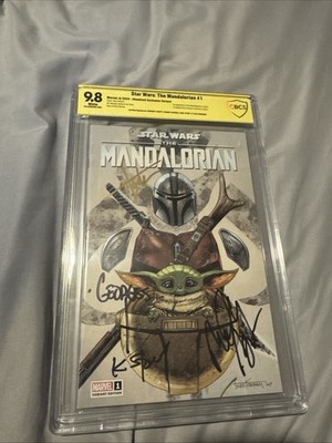 Star Wars: The Mandalorian #1 CBCS 9.8 4x Signed Kirkham, Story, Barnes, Jeanty
