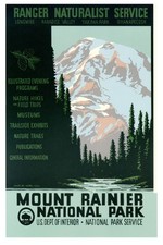 🌲 Mount Rainier National Park Vintage Poster - 24x36” - 200gsm Premium Matte