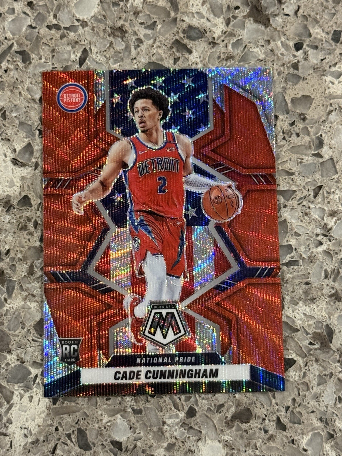 Cade Cunningham 2021 Panini Mosaic National Pride Red Wave Prizm #260 Rookie RC