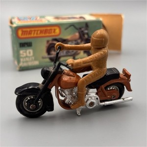 Vintage Matchbox #50 Harley Davidson /Lesney Motorcycle with Rider /Original Box