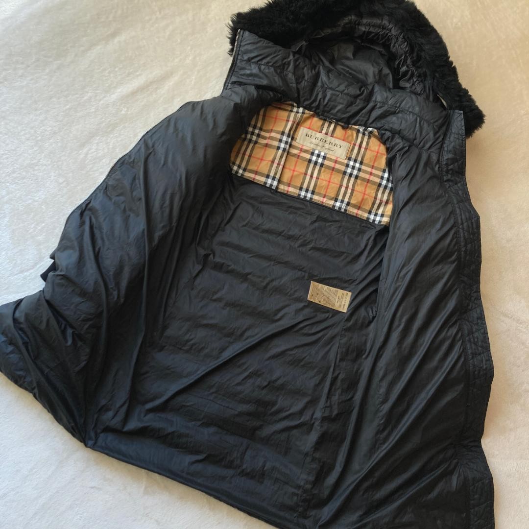 Burberry Down Jacket Check Pattern Black Nylon Po… - image 4