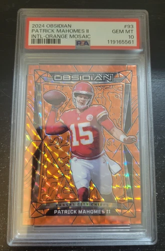 2024 Panini Obsidian Football -Patrick Mahomes II #93  Intl Orange Mosaic PSA 10