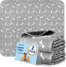 Washable Pee Pads for Dogs, 2 Pack Reusable Puppy Pads, 18"X24"