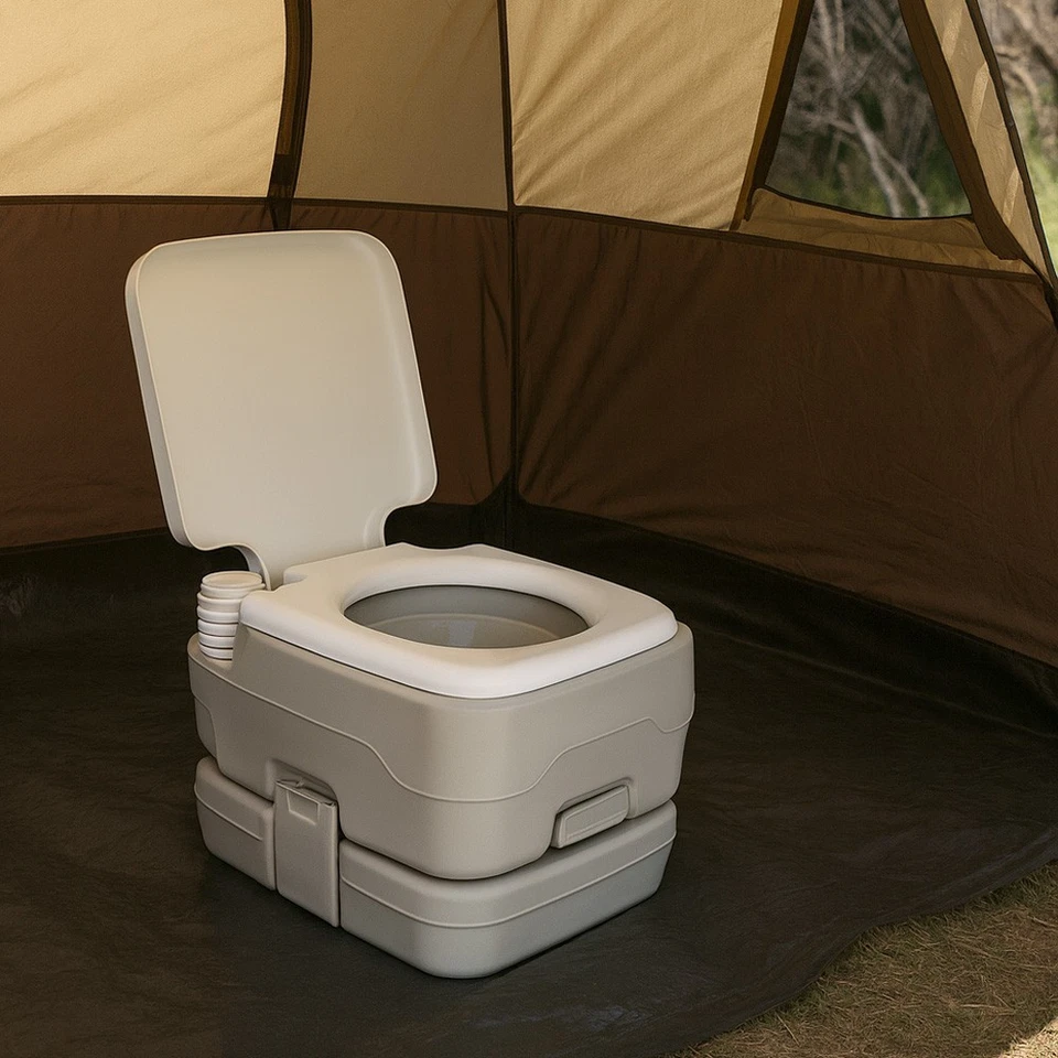 10L Portable Camping Toilet with Flush Tank Outdoor Travel Caravan Commode - image 3 of 4