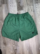 Vintage 90  s Nike Swim Trunks Men  s M Green Mesh Lined Big Swoosh Shorts