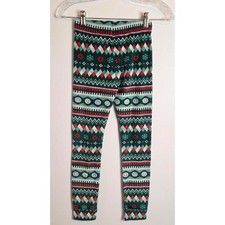 Cat and Jack PJ Bottom Holiday Green Red White Smiley Face Kids Size 8