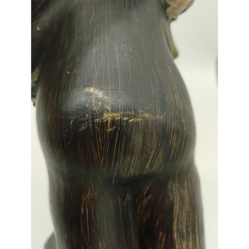 Black Bear Wooden? Resin ?Christmas Figurine Tree Scarf Hat 8 Inches Tall - Picture 7 of 9