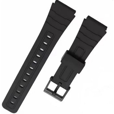 18mm Ersatz Armband Uhrenband passend für Casio F91W F-91W schwarz Kunststoff