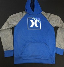 BOYS HURLEY H2O DRI FIT HOODIE BLUE  GRAY HEATHER EXCELLENT COND SIZE XL 18-20