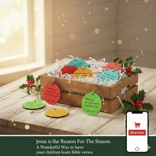 Christmas Tree Ornaments, with 15 All different Bible Verses