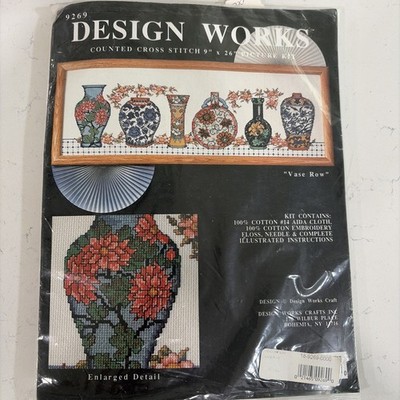 Vase Row 9269 Design Works Counted Cross Stitch Kit 9 x26  - NOS