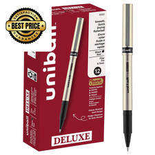 Uni-ball Deluxe Rollerball Pens, Fine Point 1 Count Pack of 12 , Black