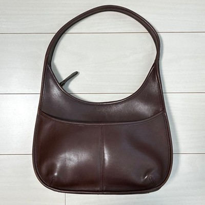Auth COACH Ergo Shoulder Bag Brown Leather Made in USA 9033