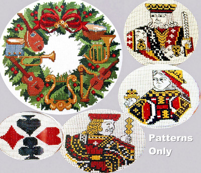 Musical Instrument Wreath King Queen Jack Hearts Spades CROSS STITCH PATTERNS