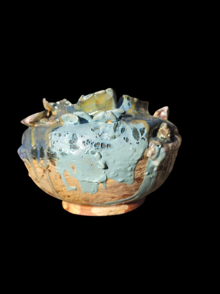 Lin Kensington Studio Art Pottery Sculpture Brutalist Avant GARDE moon Jar 8" - Image 2 of 4