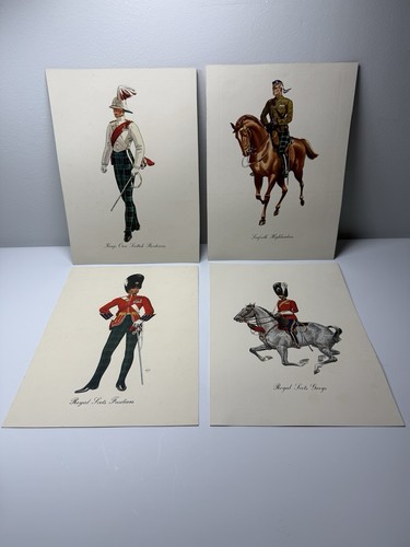 Dewar’s White Label Scottish Regimental Prints LAW Military Uniform Set of 4