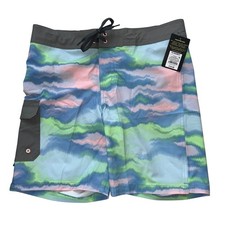 Art Class Swim Shorts Boys 14 Husky Multicolor Tie Dye UPF 50 Adjustable Waist