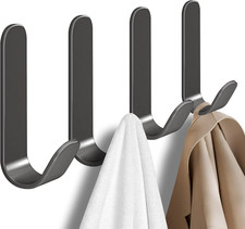 4 Pcs Adhesive Towel Hooks for Shower, Bathroom, Kitchen, Robe, Towel, Coat Show