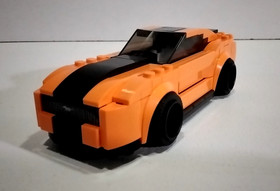 Custom Orange/Black Ford Mustang GT - This is a modified LEGO 75871 Speed Champi