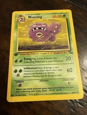 1st Edition Weezing 45/62 Pokemon TCG WOTC Base Set Fossil Light Play LP