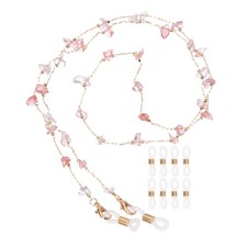 Glasses Chain, 74cm Stone Eyeglasses Strap with 8 Ends for Women, Pink