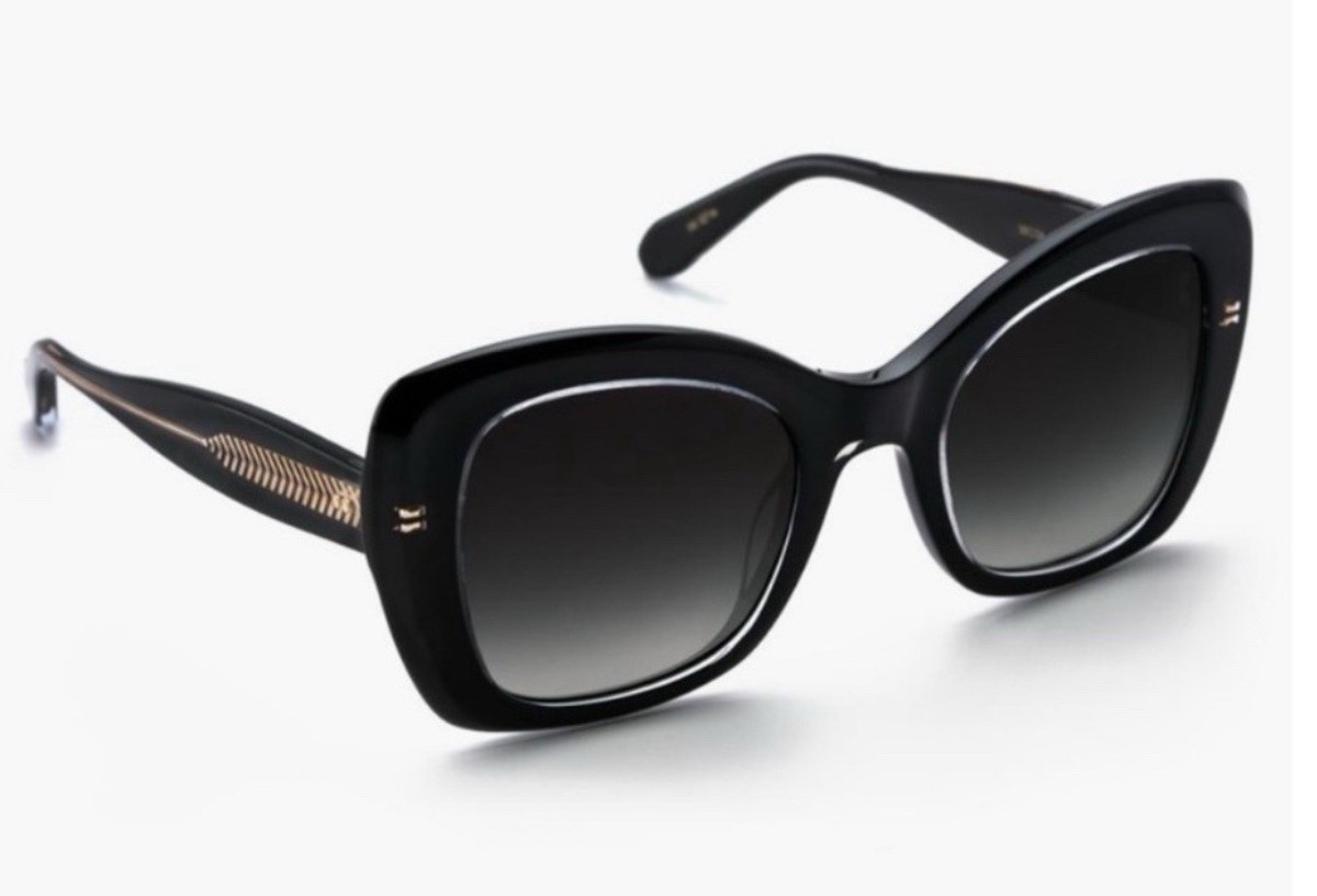 Krewe RARE Felicity Sunglasses Black Gold Crystal 50-24 135  display picture 1
