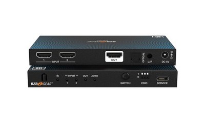 BZBGEAR 2x1 8K UHD HDMI 2.1 Switcher with Audio De-Embedding (8K60/4K120Hz)