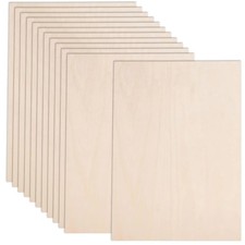 Basswood Sheets 8 x 12 Inch 1/8 Inch Thick Craft Wood 12 Pack