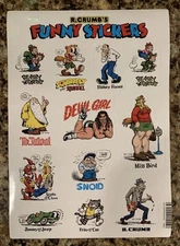 — R. CRUMB’s “Funny Stickers”—  New Sheet of 12 Stickers/Decals!  **Devil Girl**