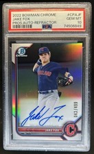 2022 Bowman Chrome Jake Fox Prospect Auto Refractor #/499 Guardians PSA 10