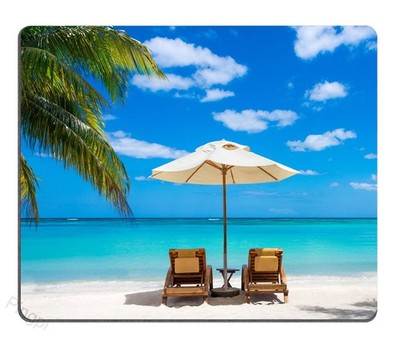 pingpi Idyllic White Beach in Front of The Turquoise Tropical sea Mouse pad G...