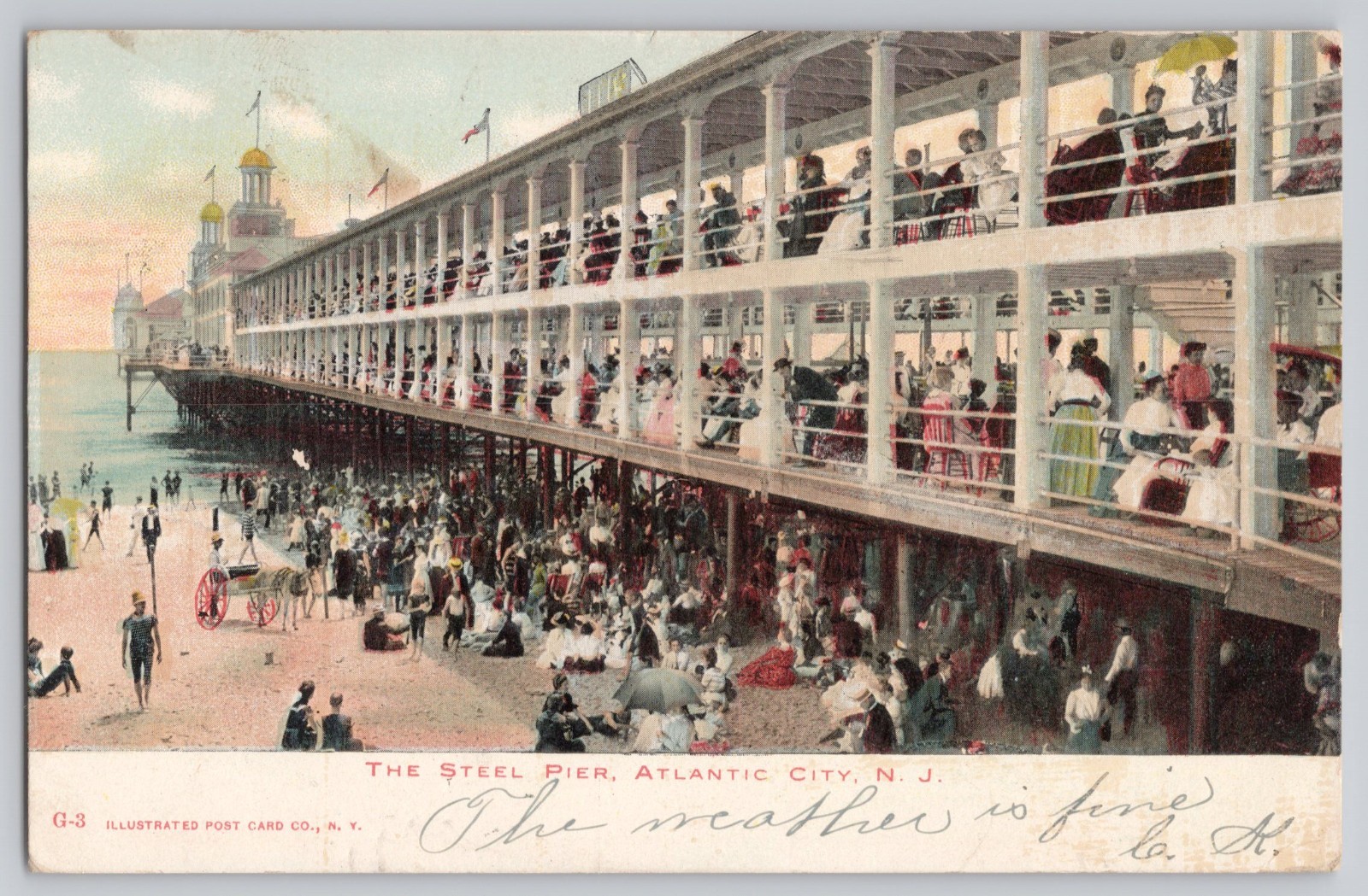 Atlantic City NJ New Jersey The Steel Pier Dining Oceanfront 1906 Postcard