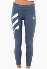 Women Adidas Own The Run 3-Stripe Fast Tights Legacy Blue Active Bottoms NEW