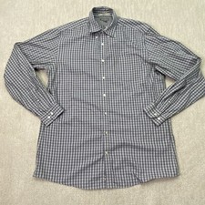 eddie bauer button down shirt TL Gray Check mens long sleeve
