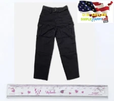 1/6 combat black pants for 12" male strong figure Phicen Hot toys worldbox ❶USA❶