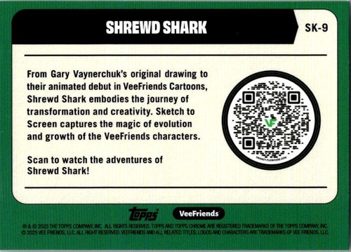 2025 Veefriends Topps Chrome Shrewd Shark Sketch To Screen - Gary Vee - Bild 2 von 2