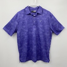 Callaway Men's Short Sleeve Opti-Dri Golf Polo Shirt Solid Purple Size M