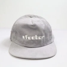 Vintage Efector Corduroy Snapback Trucker Embroidered Logo Gray Made In USA