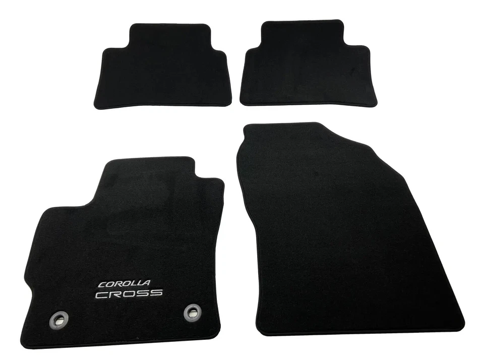 OEM Toyota Corolla Cross Floor Mats Velour Original Fabric Black Logo Carpet - image 2 of 4