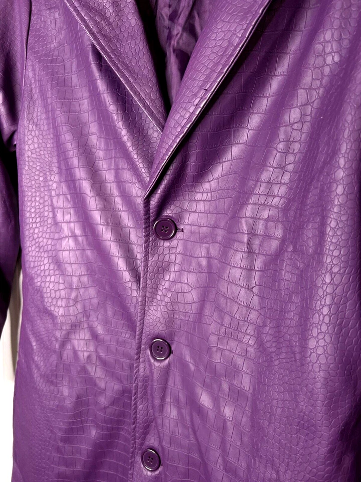 JOKER Suicide Club Mens JACKET S Cosplay Purple Reptile Texture Lined Jared Leto - Image 4 of 4